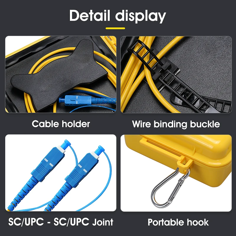 2000M Single Mode OTDR Launch Cable Box SC/FC/ST/LC(UPC/APC) Connector Optical Fiber Testing Extension Line Dead Zone Eliminator
