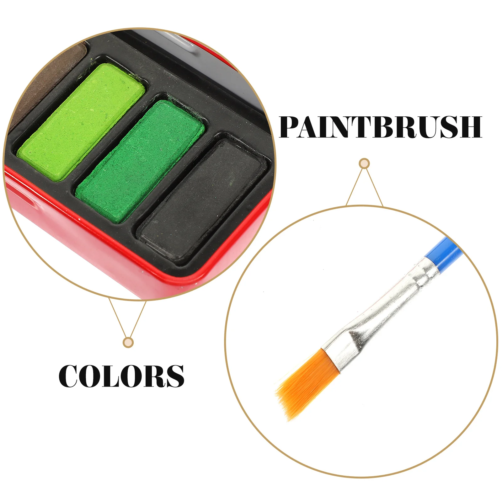 

12 Colors Solid Watercolor Paint Set Tin Metal Box Easy Open Lid Mixing Tray Brush Great for Students Artists Beginners