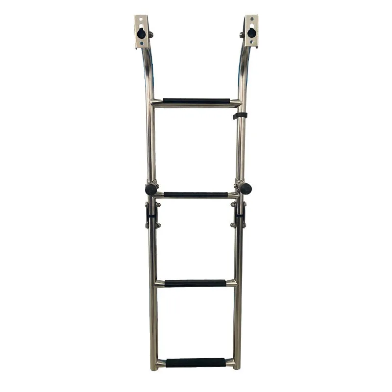 Speedboat Yacht Sewer Deck Foldable Retractable Stainless Steel Ladder, Ship Boarding Ladder Pedal