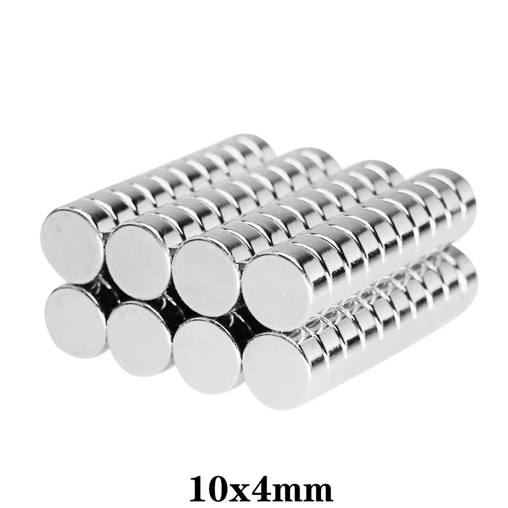 10 ~ 200PCS 10x4mm Neodymium แม่เหล็กแผ่น 10 มม.x 4 มม.ที่มีประสิทธิภาพ Strong แม่เหล็กแม่เหล็ก 10x4 ถาวรขนาดเล็กรอบแม่เหล็ก 10*4 มม.10*4
