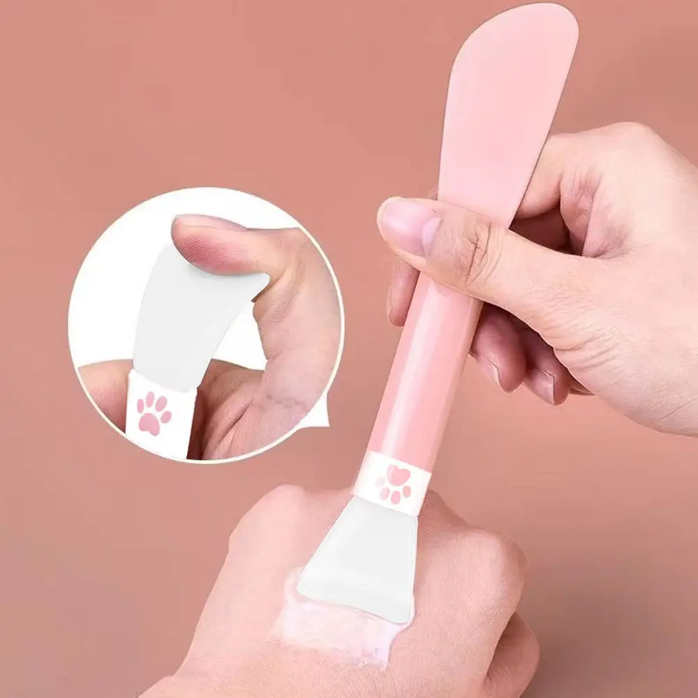 Safe Professional Double Head Easy To Clean Silicone Mask Brush Mask Glue Stirring Tool DIY Masque Brush Facial Face Stick