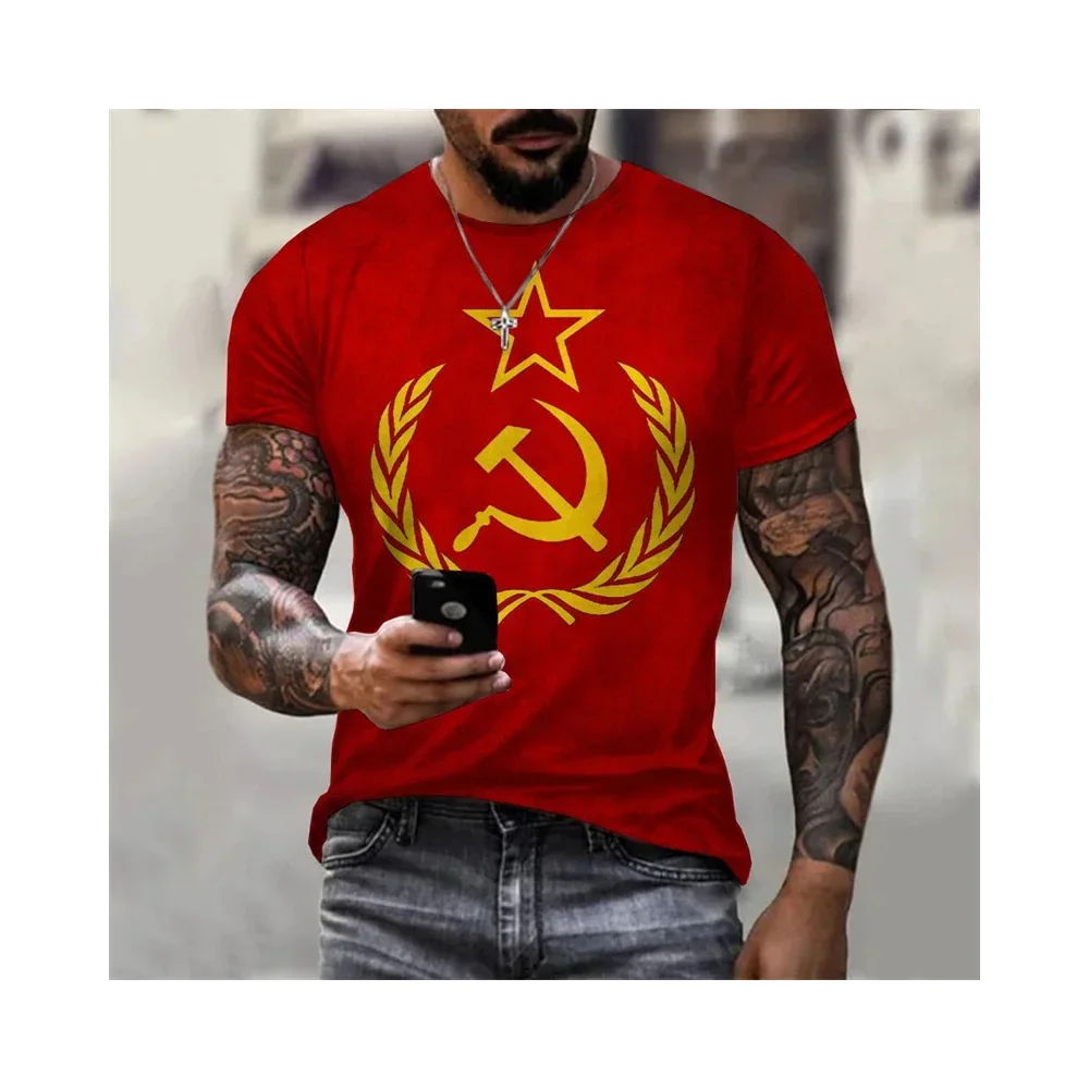 Russland CCCP 3D-gedruckte T-Shirts für Männer und Frauen Kleidung UdSSR Sowjetunion Herren Kurzarm-T-Shirt Moskau Herren-T-Shirts Übergroße Oberteile – Detail 8