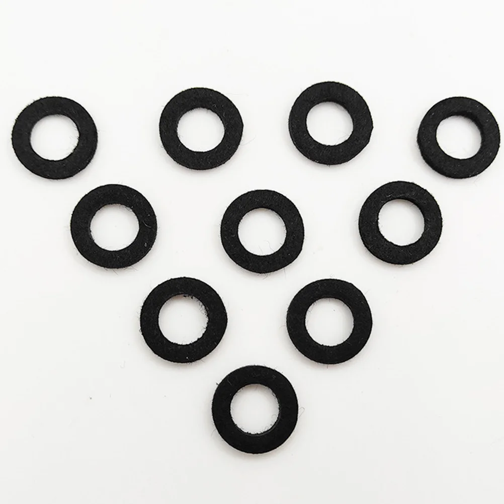 10pcs Felt Washers Black Replacement Pads For Valve Protection Cotton Trumpet Accessories Trumpet Mat Instrument Parts