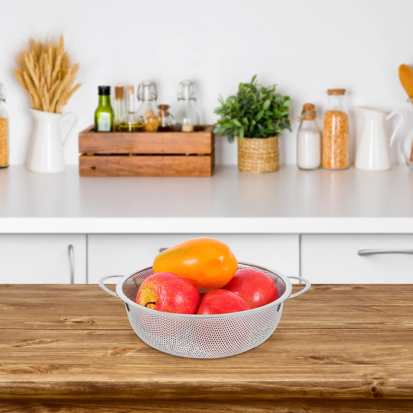 

2pcs Stainless Steel Colander Kitchen Filter Sieve Fine Mesh Strainer For Pasta Rice Noodles Vegetables Fruits Drain Bowl Sifter