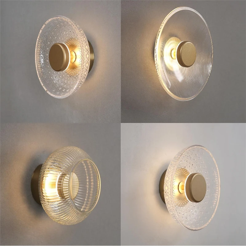 

Nordic Glass Wall Lamp LED Minimalist Reflective Wall Lighting Corridor Bedroom Living Room Bedside Wall Light Indoor Home Decor