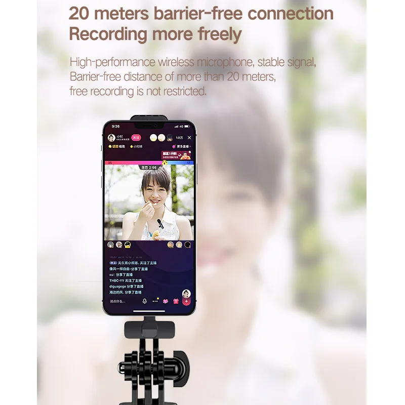 MINI Microfone Sem Fio Lapela Karaoke Gaming Caixa de Som MIC Sound Mixer Gamer Microfone celular E60