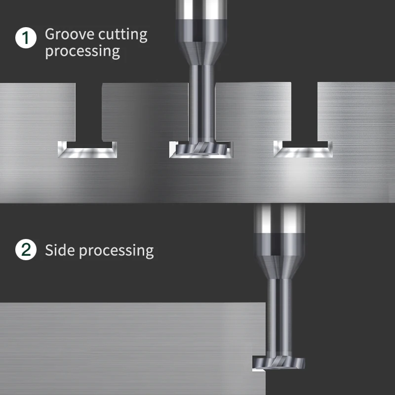HILIXUN 4F المغلفة كربيد T فتحة قاطعة المطحنة التنغستن سبائك الصلب أدوات الكمبيوتر الآلات المعدنية 2-20 مللي متر الأخدود T نوع نهاية المطاحن