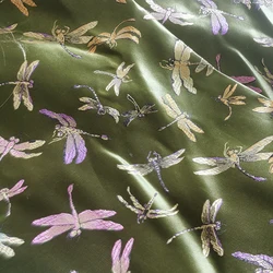 Dragonfly Damask Yard Dyed Jacquard Tapestry Satin 3D Brocade Fabric for Dress Cushion Cover Curtain Patchwork DIY