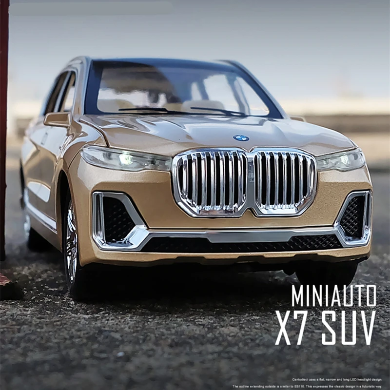 

1:24 внедорожник BMW X7 модель автомобиля из сплава литой игрушечный автомобиль металлическая Игрушечная модель автомобиля коллекционная модель со звуком и подсветкой Детская игрушка A34