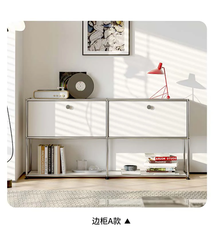 

USM module dining side , ancient stainless steel side , ins modern minimalist TV bucket cabinet, storage