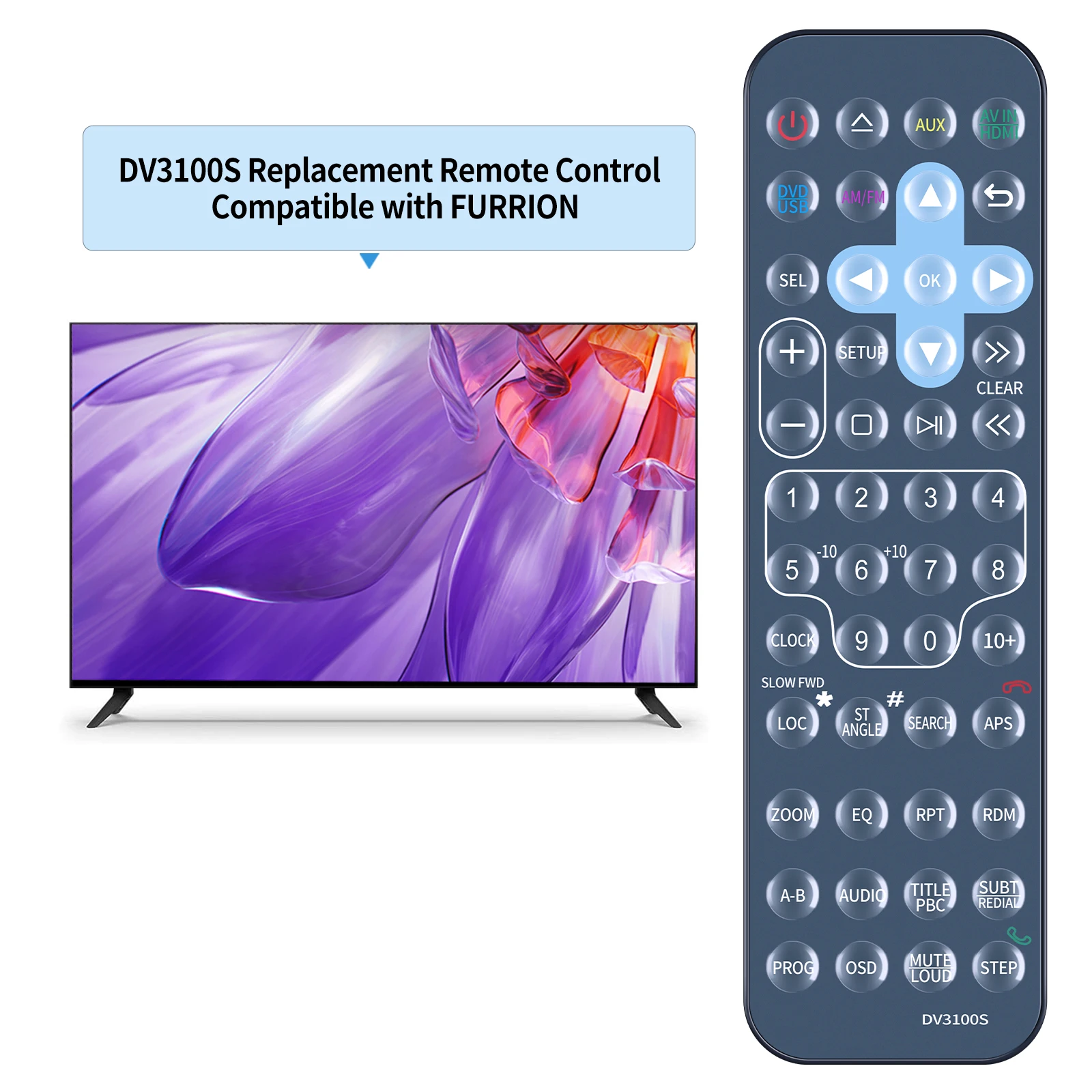 جديد استبدال جهاز التحكم عن بعد لنظام الترفيه راديو بلوتوث Furrion DV3100S