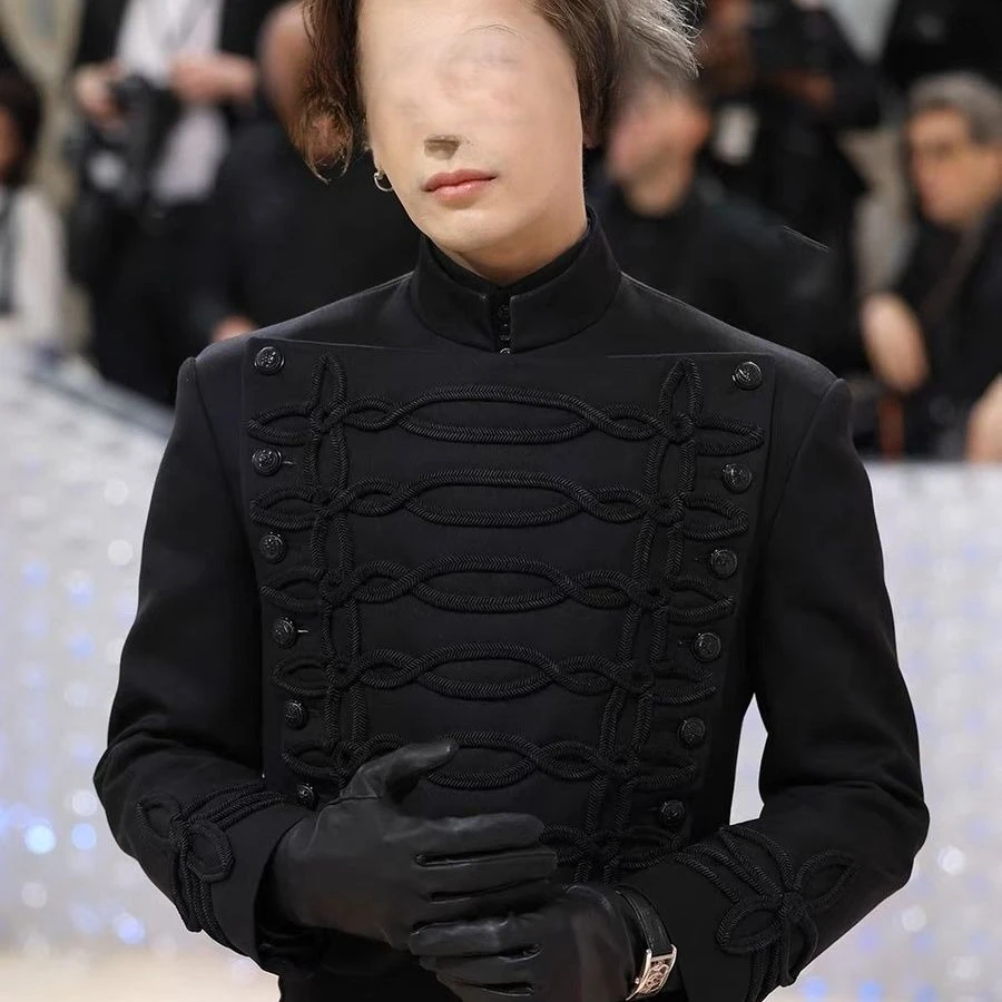 

Китайский тонкий костюм унисекс, легкий роскошный мужской костюм с коротким воротником-стойкой, модный тренд, костюм гера в дворцовом стиле, униформа, пальто