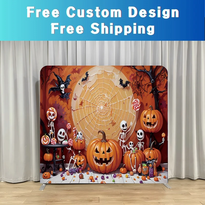 Halloween Outdoor Decorations Aluminium Durable 8ft 10ft Backdrop Frame Custom Cover Available For Birthdays, Parties Weddings