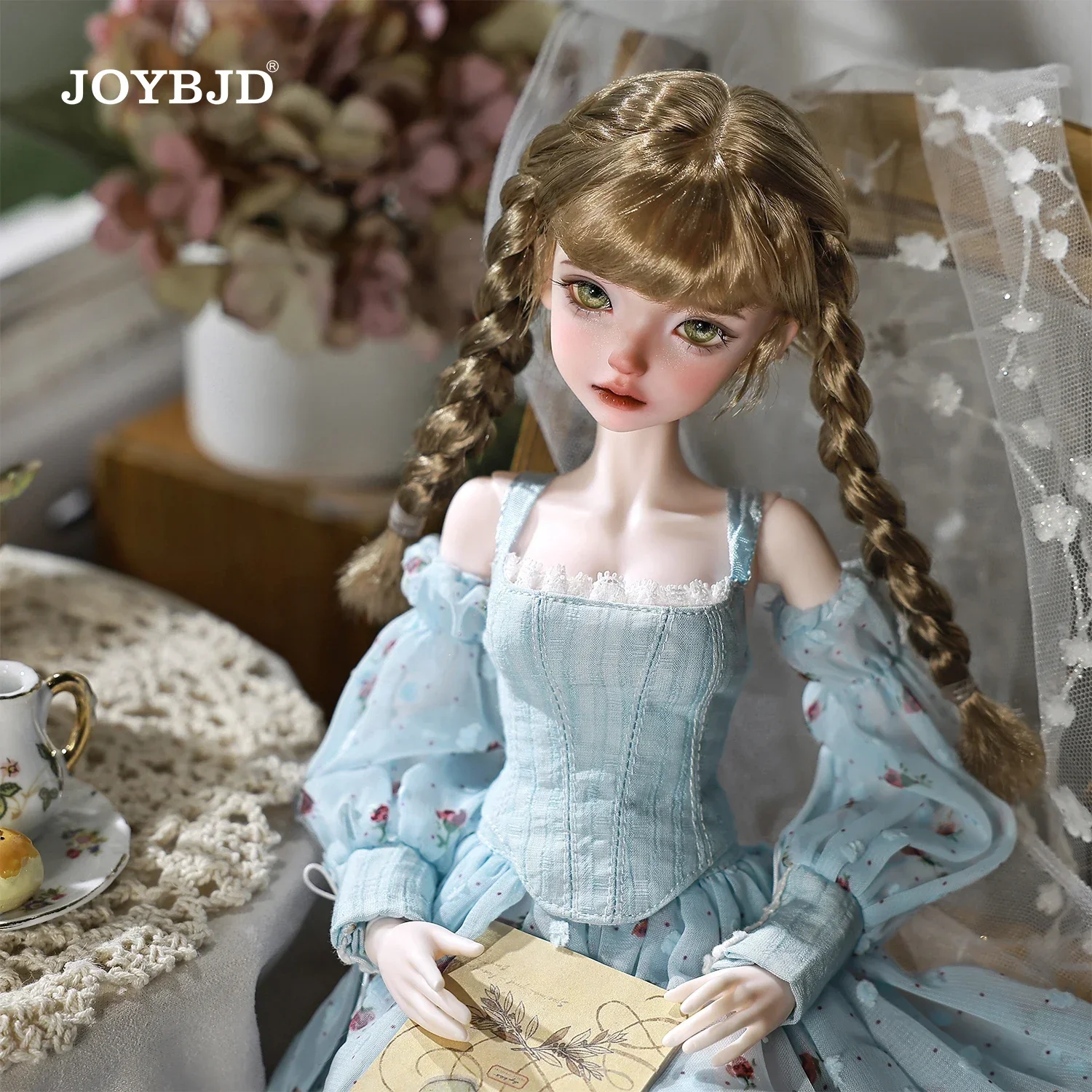 

Joybjd Beeno B Bjd Doll 1/4 Full Set with Garnet Body Mid-century Blue Spring Pastoral Style for Female Ball Jointed Doll Bjd