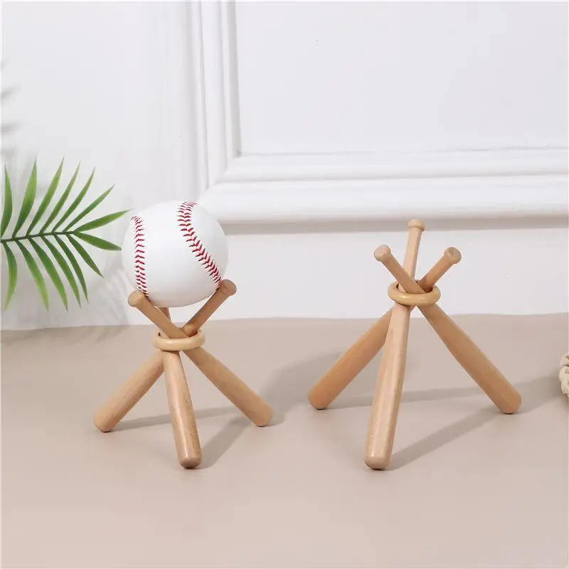 Holz-Baseballhalter, Mini-Baseballschläger-Displayständer, Golf-Tennisball-Stützhalterung, Softball-Baseball-Zubehör – Detail 4