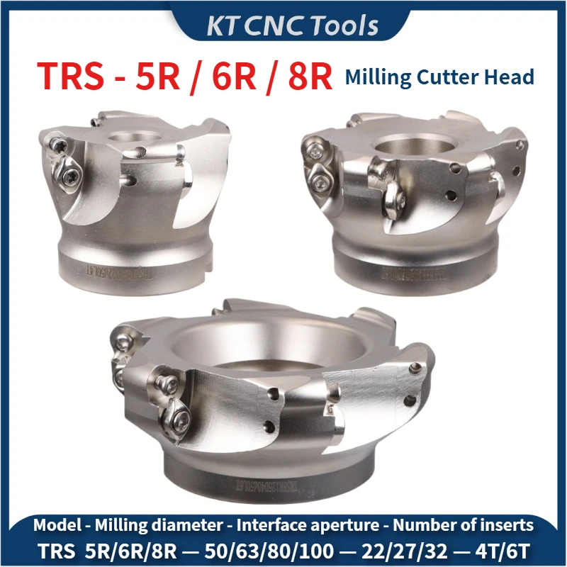 KT CNC TRS R5/R6/R8 Milling Cutter Head R5/R6/R8 CNC Broaching RDMT1204 CNC Machining Center Milling Cutter Flying Cutter Head