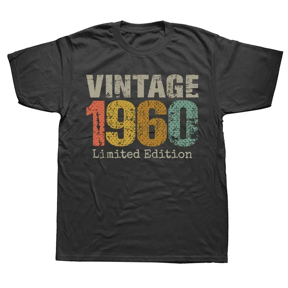 Gift Graphic Vintage Father Day Loose Style Short Sleeve Cotton T-Shirt All Original Parts Made In 1960 T-Shirts 64th Birthday