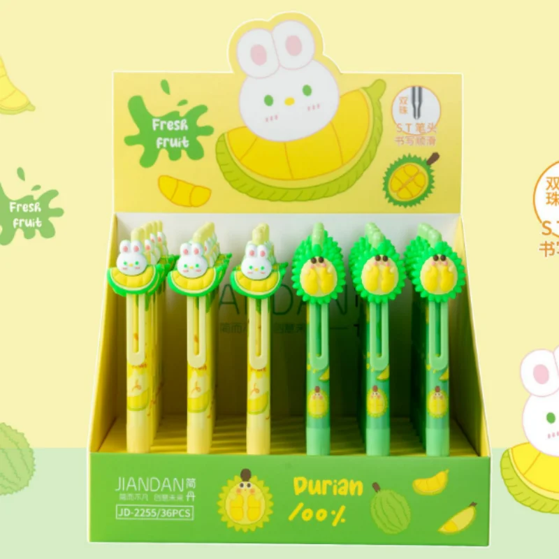 

36pcs/lot Creative Durian Rabbit Press Gel Pen Cute 0.5mm Neutral Pen School writing Supplies Promotional Gift