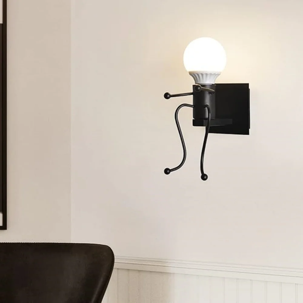Humanoid Creative Wall Light Modern Wall Lamp Simple Wall Lights for Children's Room Bedroom Bedside Stairs Restaurant Kitchen
