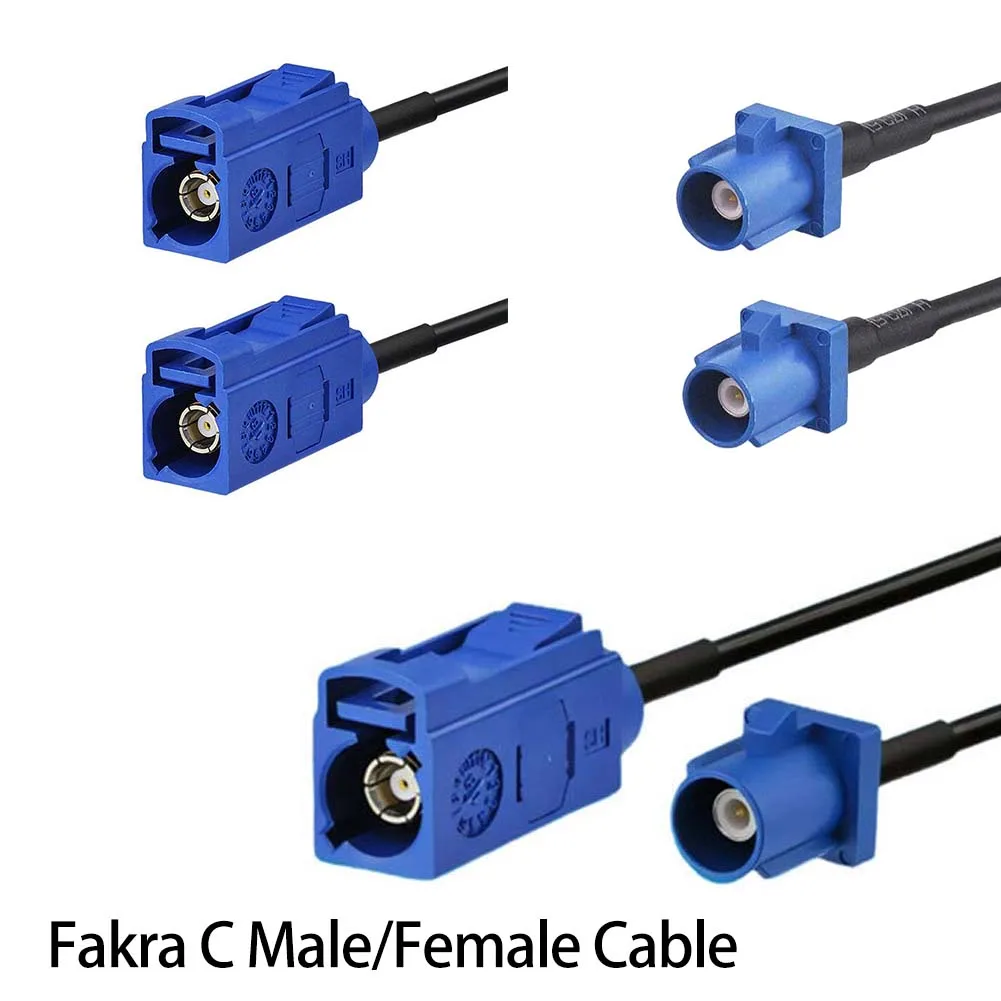 Fakra C Male/Female RG174 Extension Cable  Fakra C Male Plug to Fakra C Female WiFi Antenna Extension Coaxial Cable Bule
