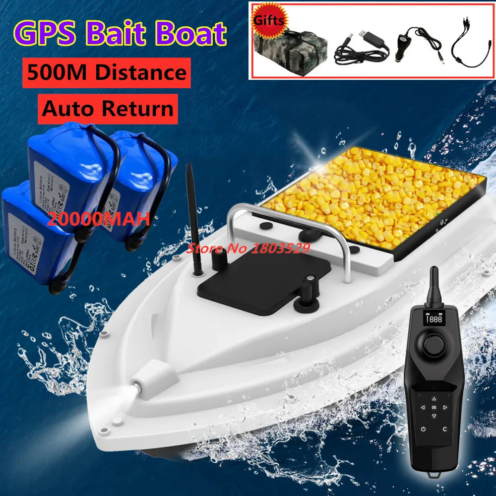 Professional 500M GPS Fishing Bait Boat 500M Remote Control Fishing Feeder Boat Automatic Return Nesting Boat Night Light Boats