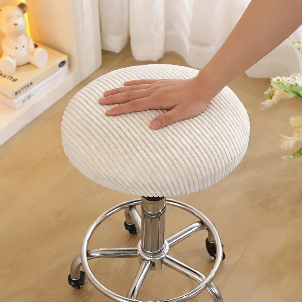 Four Seasons Round Chair Stool Cover Anti-scratch Anti-slip Stain Resistant Machine Washable Removable Seat Protector