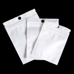 30/50/l00pcs White Jewelry Bags OPP Packing Zip Pouch For Jewelry Display Storage Small Bead Earring Packaging Supplies