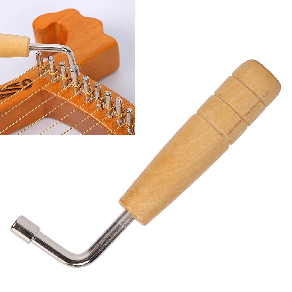 1pcs Lyre Harp Tuning Wrench Tuners Levers Classic Lyres Tuner Adjustments Tools Wooden Handles Angle Wrench Adjustment Accessor