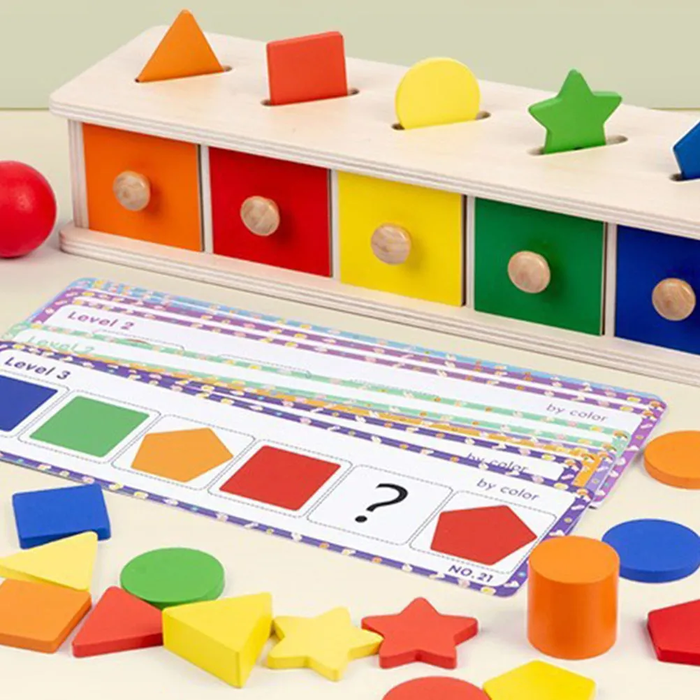 

1Set Wooden Color Sorting Shape Cognition Montessori Box Early Education Fine Motor Skills Development Learning for Toddlers