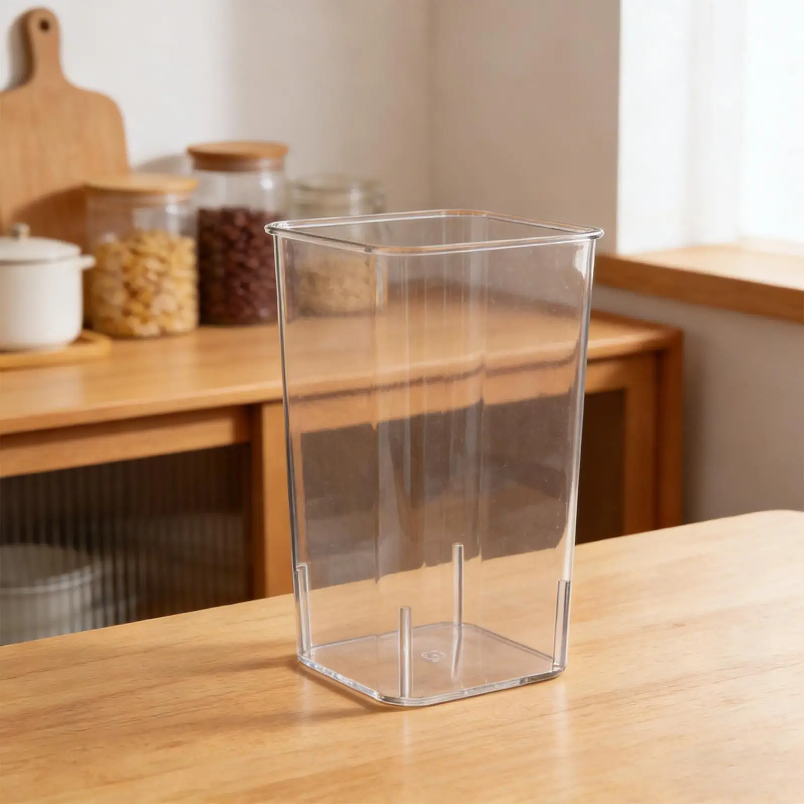 Kitchen Vegetable Keeper Transparent Storage Bucket PET Acrylic for Scallions Yams Carrots