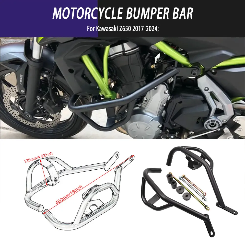 

Motorcycle Modified Part Engine Bumper Guard Frash Stunt Crash Bar Engine Frame Protector For Kawasaki Z650 2017-2024 Motorbike