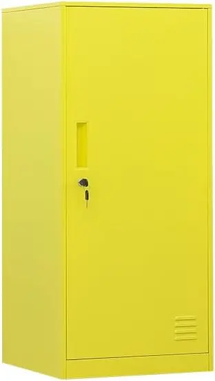 

Yellow 1-Door Metal Vertical Storage Locker for Kids Bedroom, School, Office - Stackable Steel Cabinet with Anti-Tilting Device