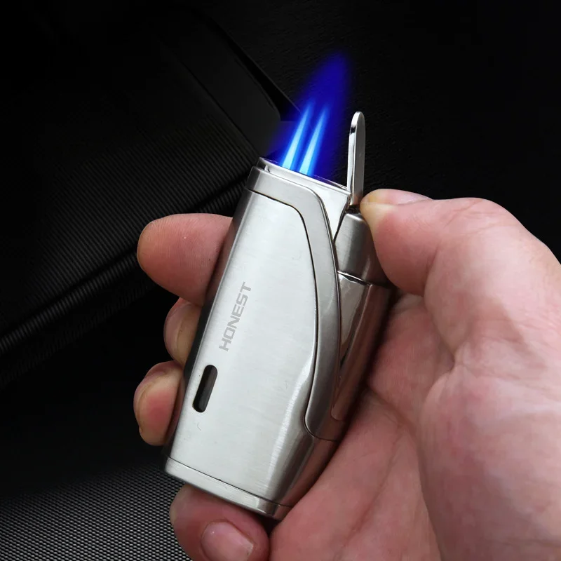 Baicheng Double Direct Windproof Portable Lighter Premium Metal Inflatable Cigar lighter