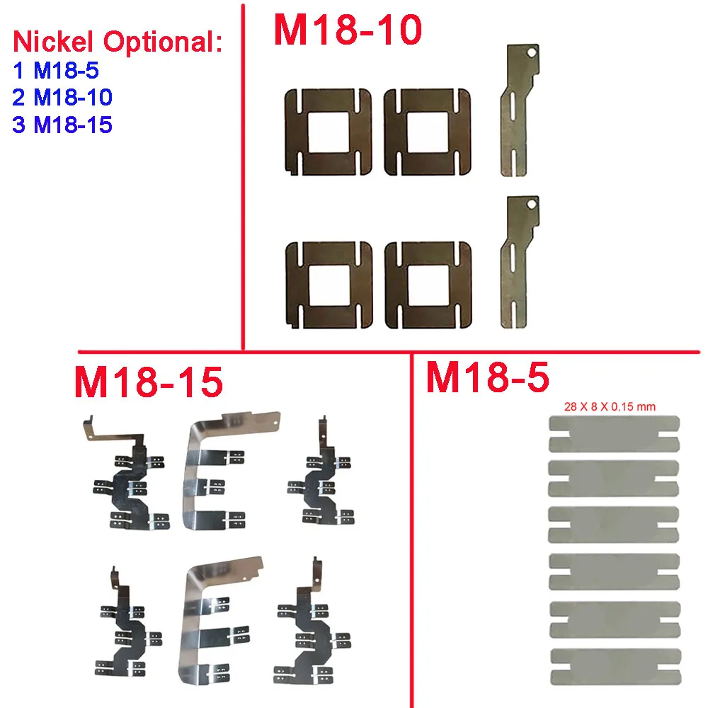 18650 Li-ion Battery Connecting Nickel Plate For Milwaukee 18V 3.0Ah 6Ah 9Ah for M18 Battery Pack 5 / 10 / 15 Battery Cells