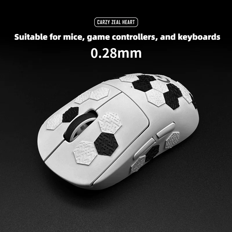 Anti-Slip Sweat-Proof Mouse Grip Tape, DIY Hexagonal Sticker for Gaming Mice, Compatible with For GPW & Viper