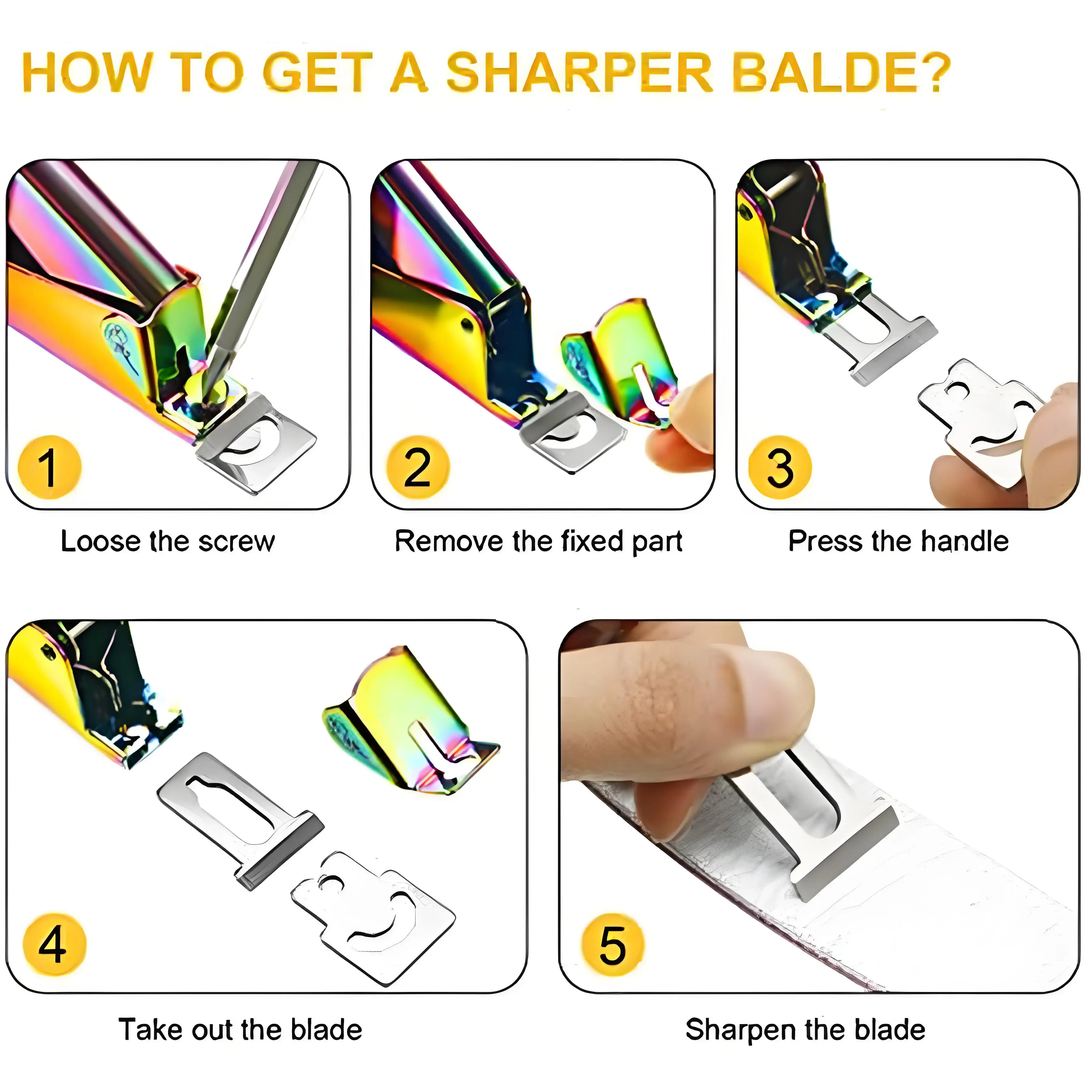 Zestaw do manicure i pedicure ze stali nierdzewnej: 4 szt. profesjonalne obcinaczki do paznokci, trymer do skórek, cążki, przecinak, popychacz do skórek.