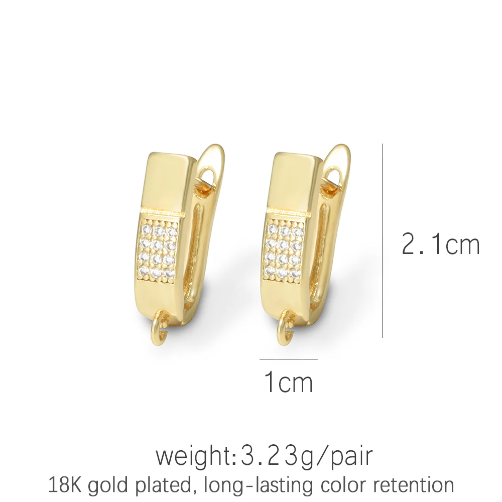 DARENLI 1 Pair Luxury Copper Zircon Earring Hooks Making Supplies Accessories 18K Gold/Rhodium Plated With Zircon Wholesale