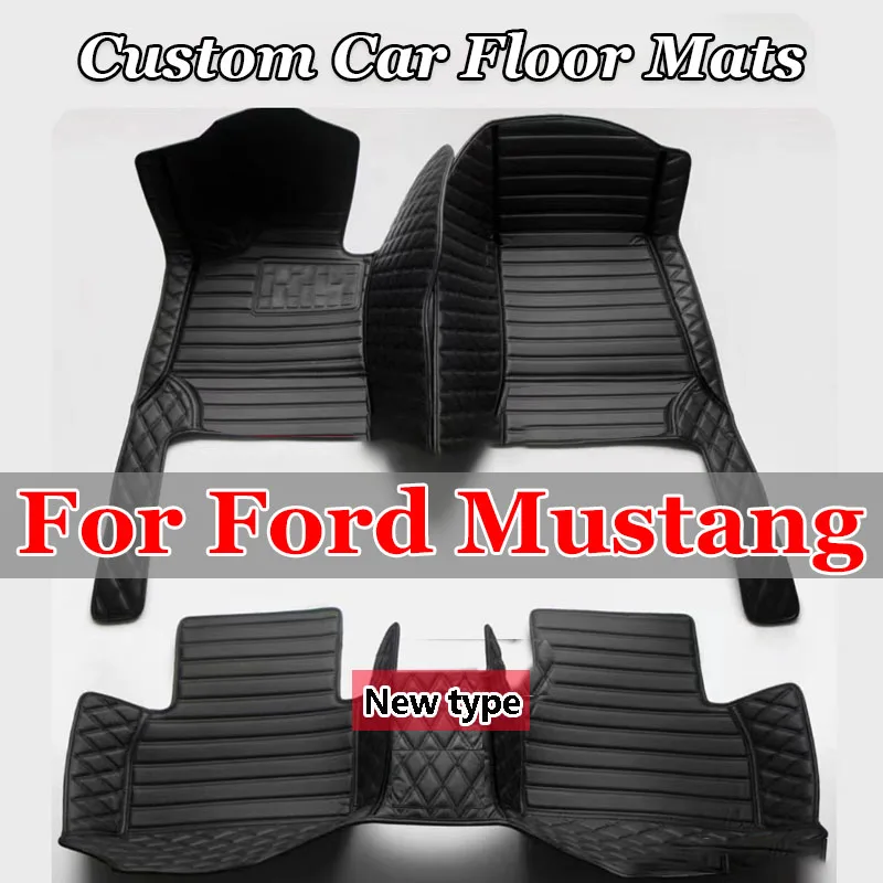 

Artificial Leather Custom Car Floor Mats for Ford Mustang 2015-2023 Interior Details Car Accessories