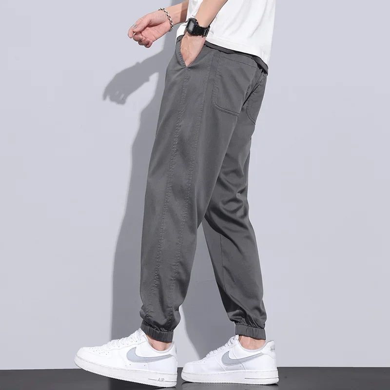 2024 Summer Casual Men Breathable Jogging Harem Pants Hip Hop Sweatpants Korean Male Soft Thin Fabric Trousers Brand Clothing