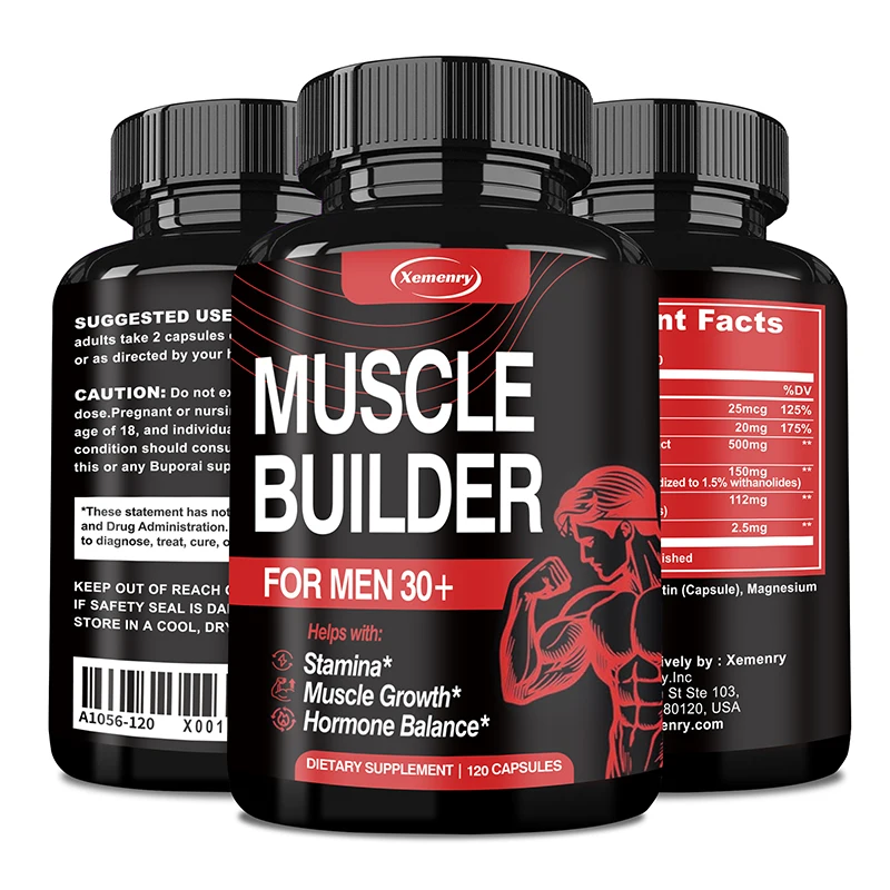 Muscle Builder for Men 30+ - Increase Strength, Endurance, Muscle Mass, Abdominal Muscles, Male Explosive Power