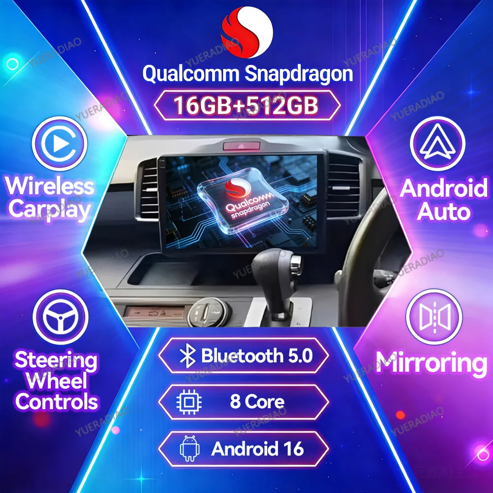 Android 16 Car Radio For Honda Freed 1 Spike 2008 - 2016 GPS NAVI 4G LTE 5G WIFI QLED Head Unit BT Multimedia Video Player 2DIN