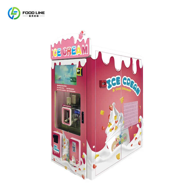 Customized Soft Hard Serve Ice Cream Vending Machine for Business Commercial Multi-Flavor Soft Ice Cream Vending Machine