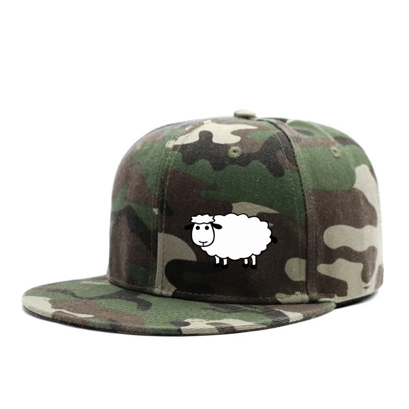 Verstellbare Unisex-Baseballkappe – Streetstyle-Mütze mit flacher Krempe und Schafmuster, lässige, vielseitige und personalisierte Mütze – Detail 5