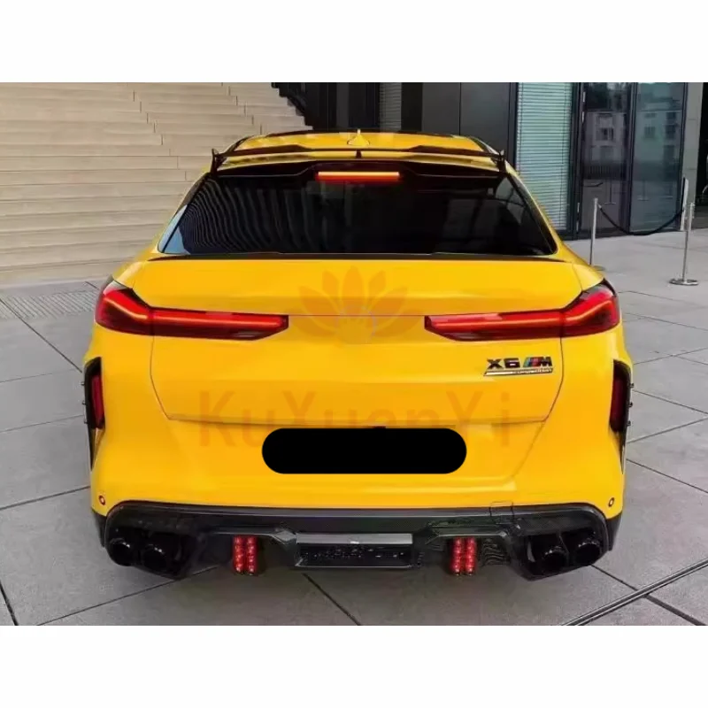 تستخدم لسيارات BMW X6M F96 طقم هيكل من ألياف الكربون ملحقات السيارة X6M F96 ترقية LD نمط الناشر المفسد طقم الجسم