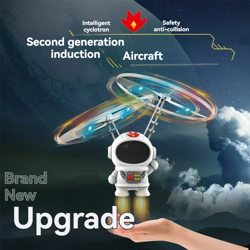 

Левитирующий светящийся летающий робот-астронавт, игрушечный самолет, дрон с ручным управлением, интерактивный с подсветкой, уличные игрушки для детей, подарок