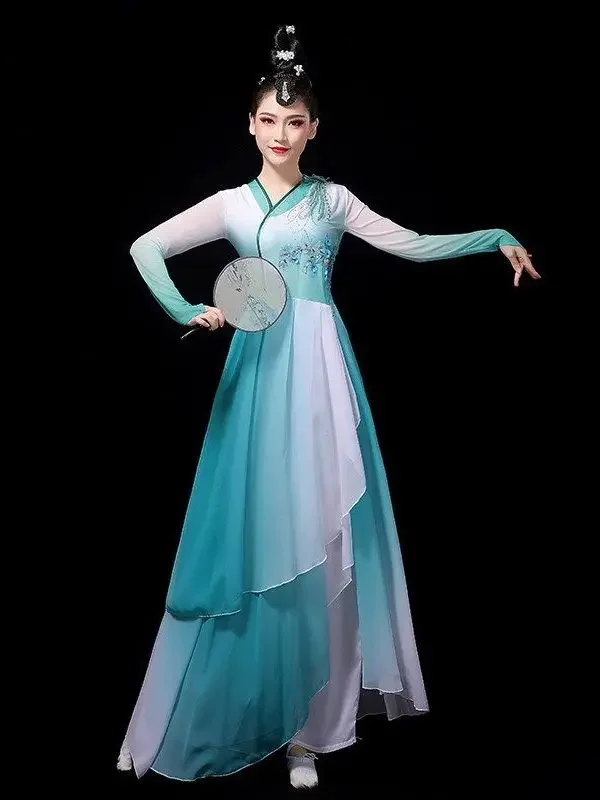 Chinese Klassieke Danskostuums Danskunst Test Kleding Lichaamsrijm Jurk Geleidelijk Veranderen Van Kleur Elegante Dameskleding