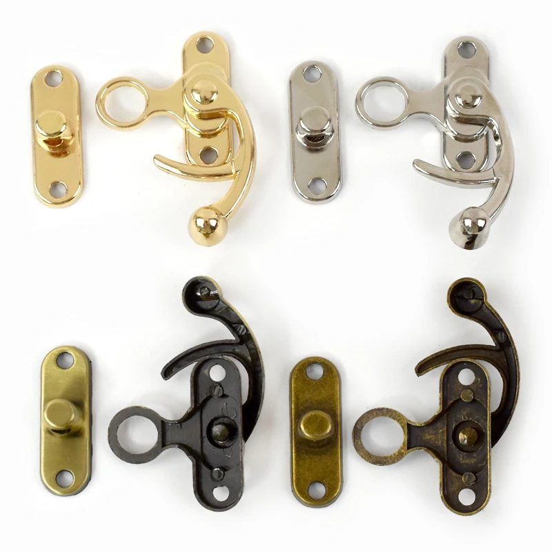 

1-5Pcs 45*37mm Wooden Box Toggle Latch Hasp Hook Lock Closure Padlock Screws Leather Bag Purse Hardware Accessories