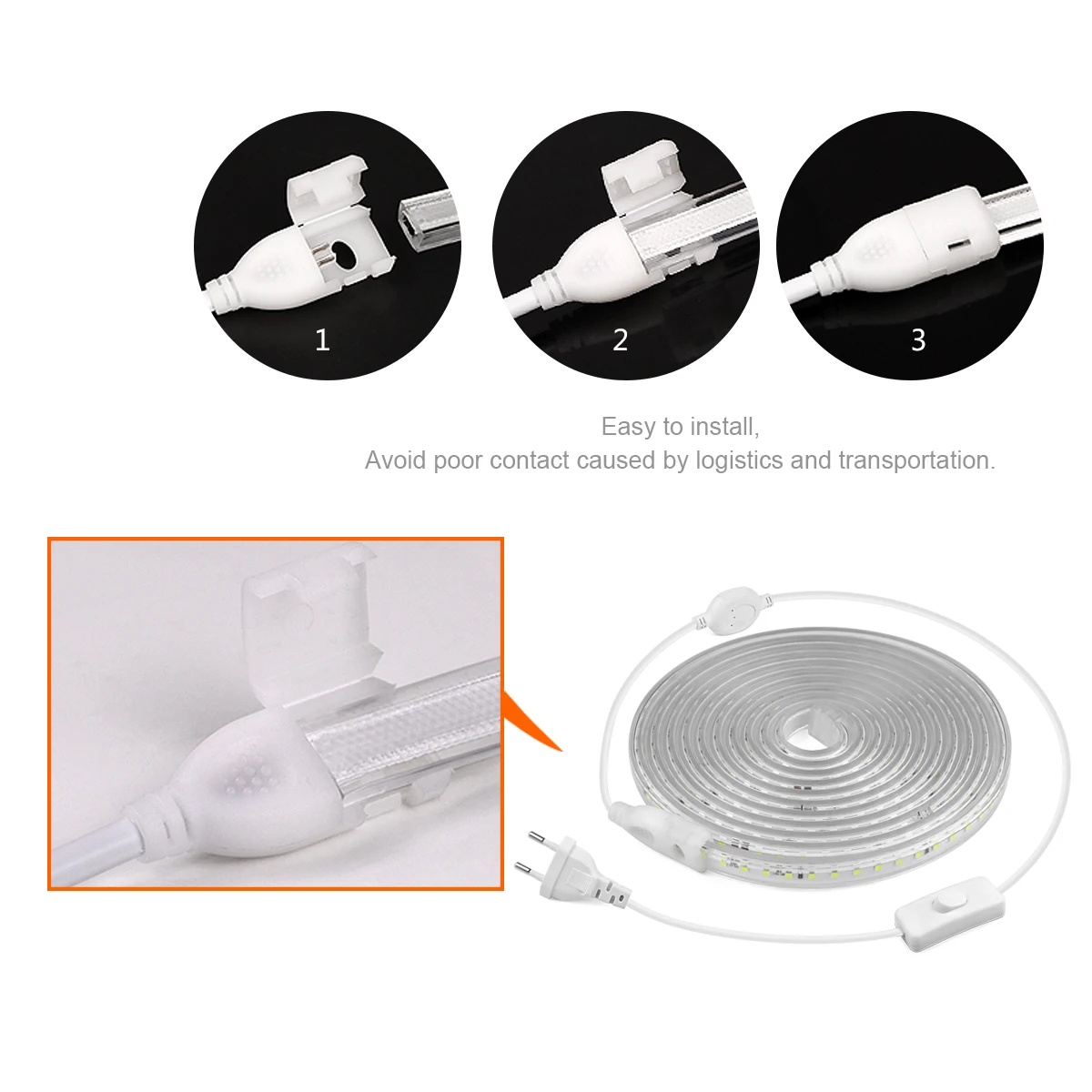 عالية مشرق LED قطاع ضوء 2835 مقاوم للماء 110 فولت الولايات المتحدة التوصيل 220 فولت الاتحاد الأوروبي التوصيل 120 المصابيح/م ضوء داخلي إضاءة خارجية غرفة مصباح ديكور #4