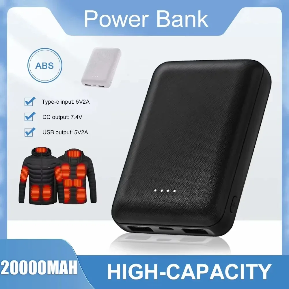 20000mAh Portable Mini Power Bank Charger USB Fast Charging External Battery Pack For Heating Vest Jacket Scarf Socks Gloves