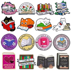 Book Babe Enamel Pins Read More Books Romance Reader Creative Cat Book Collectior Lapel Badges Backpack Jewelry Gifts For Kids